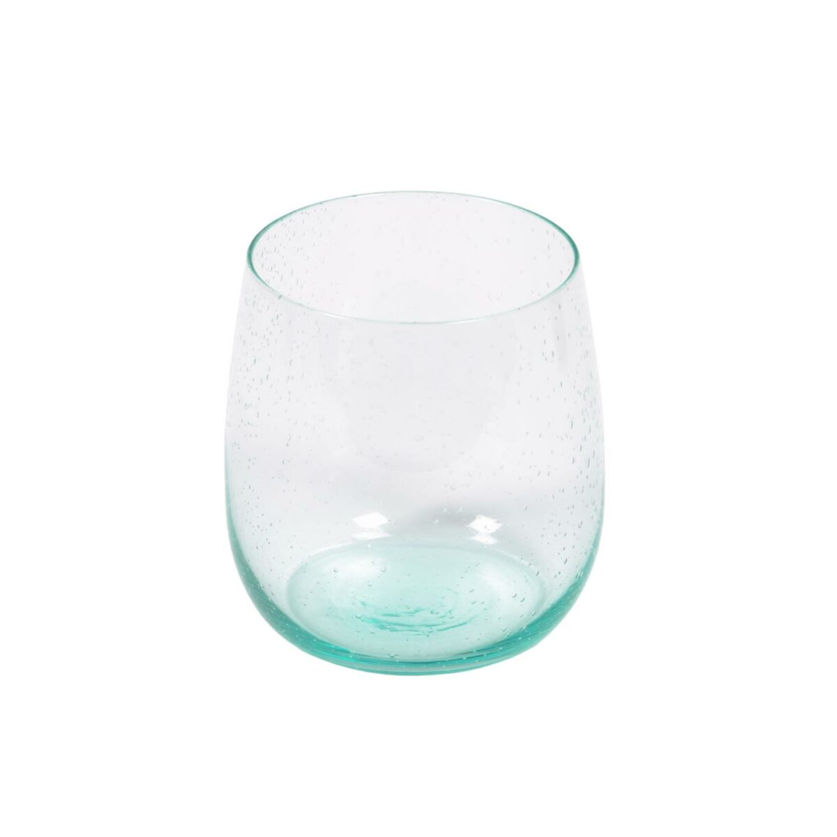 Vaso Hanie cristal transparente y azul