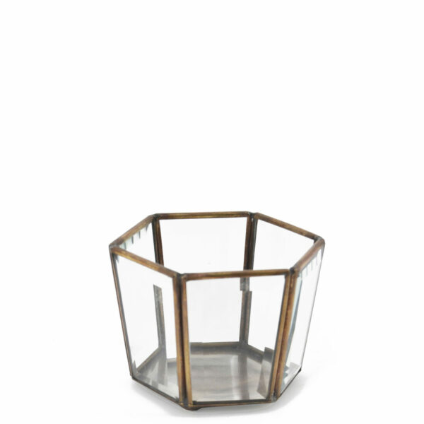 Vaso Portavelas Bisel Hexagonal
