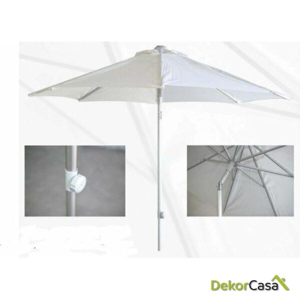parasol de aluminio color gris