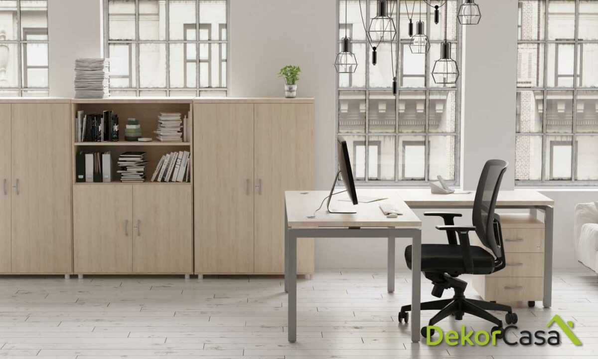 Mesa de Oficina. Euro 2000. Color Blanco. 160x80 cm 
