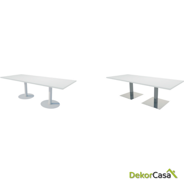 mesa rectangular con bases metalicas