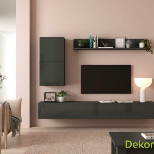 SALÓN CON MUEBLES BLANCOS Y GRAFITO