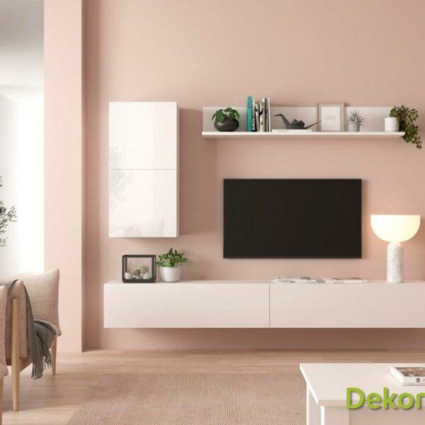 SALÓN CON MUEBLES BLANCOS Y GRAFITO