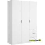 Armario 3 puertas 3 cajones 121 cm