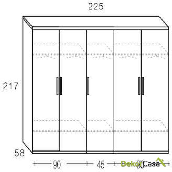 armario 5 puertas 225cm 1