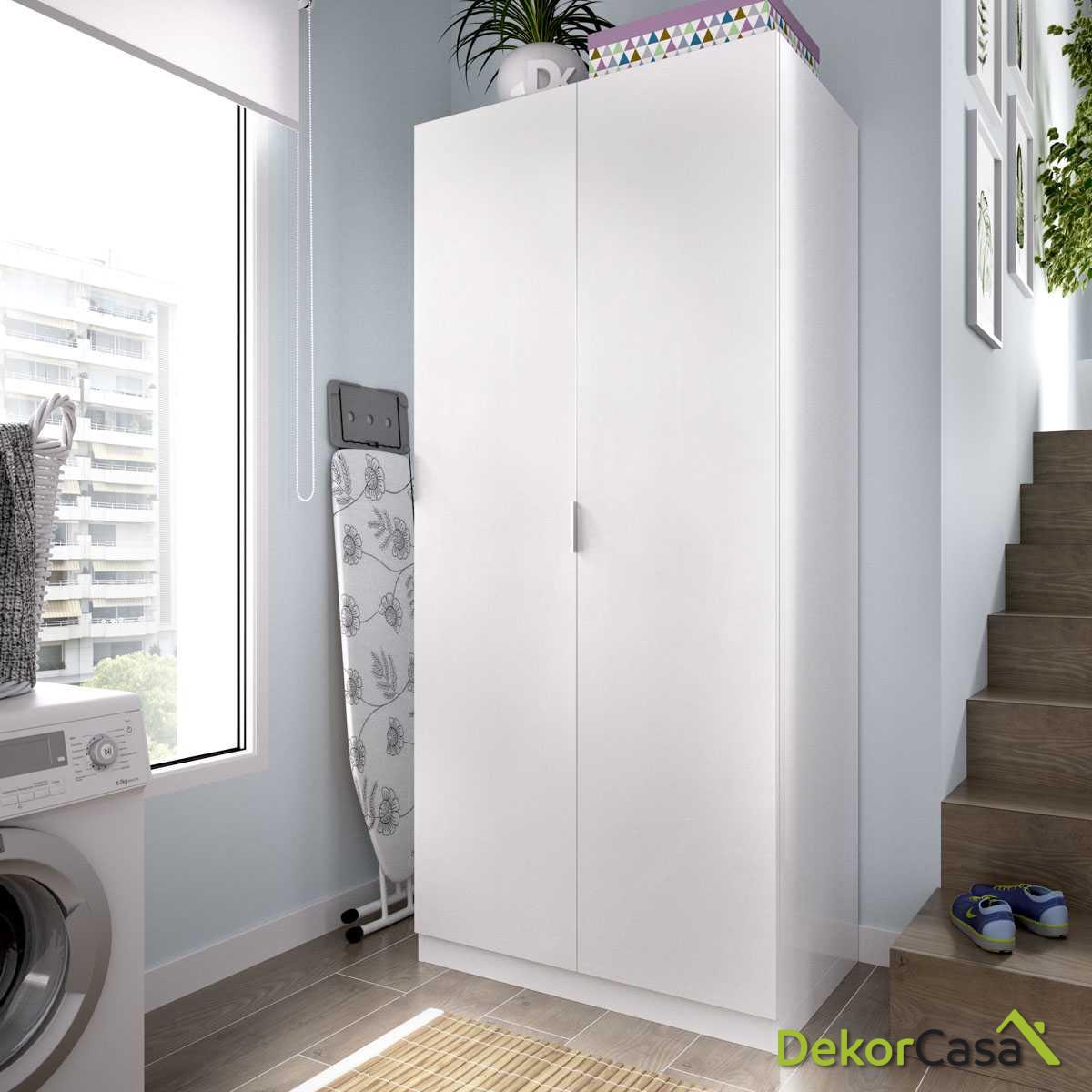 armario blanco 2 puertas 80 cm 1