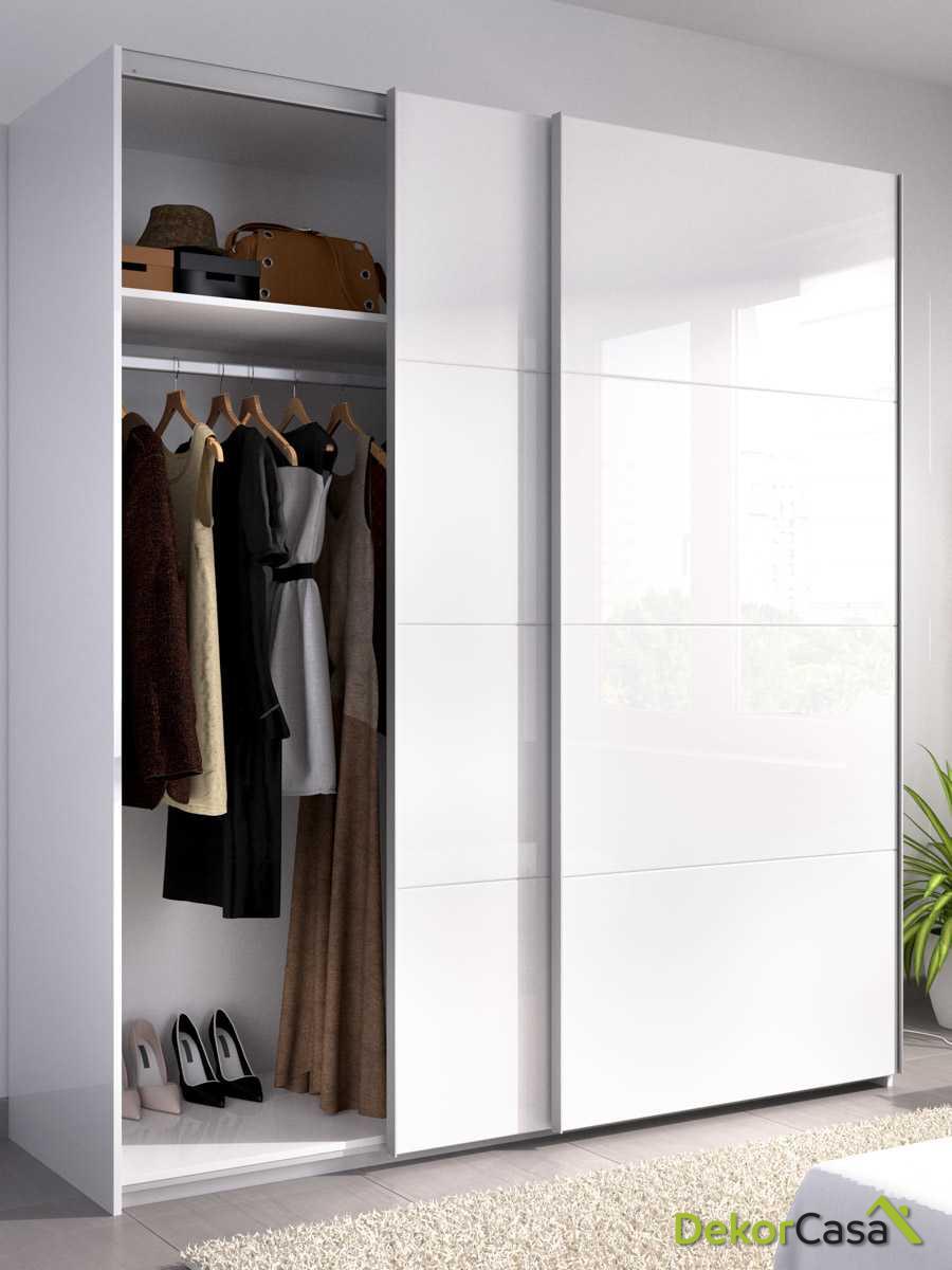 armario blanco brillo 2 puertas corredera 180 cm