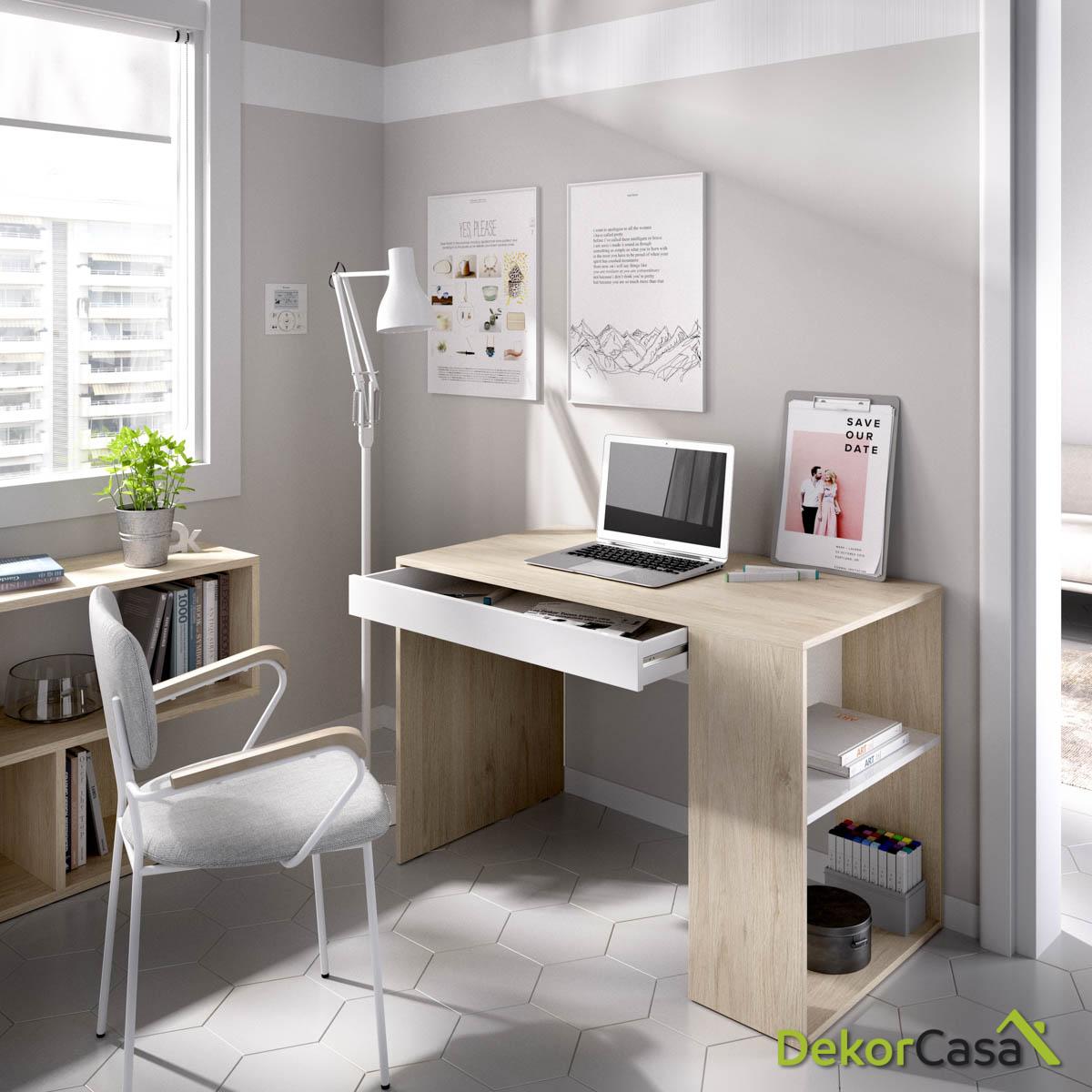 escritorio con estante y 1 cajon 2