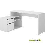 mesa escritorio blanco en forma de l 6