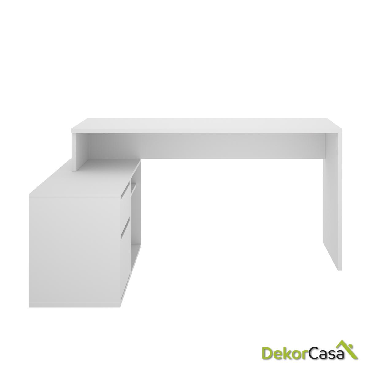 mesa escritorio blanco en forma de l 7