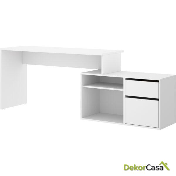 mesa escritorio blanco en forma de l 8