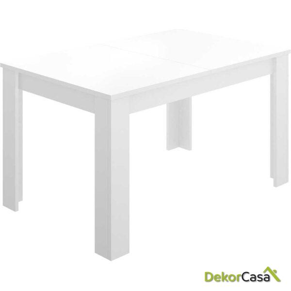 mesa extensible blanco brillo de comedor 140 190 cm 1