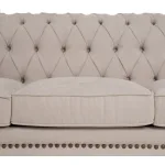 sofa beige grisaceo tejido madera salon 2