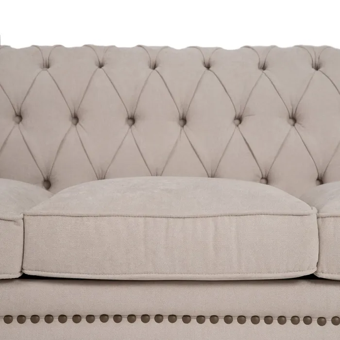 sofa beige grisaceo tejido madera salon 2