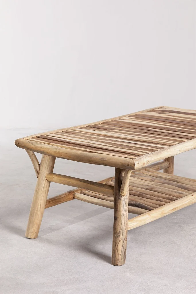 mesa de centro para jardin en madera de teca narel 2
