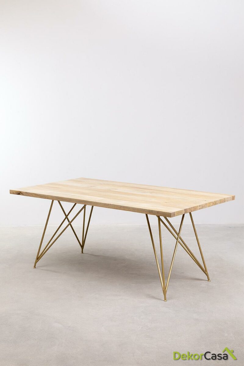 mesa de comedor rectangular en madera de mango 180x100 cm xeli 1
