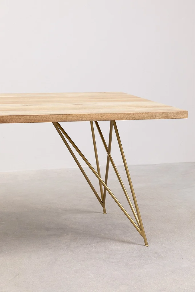 mesa de comedor rectangular en madera de mango 180x100 cm xeli 3