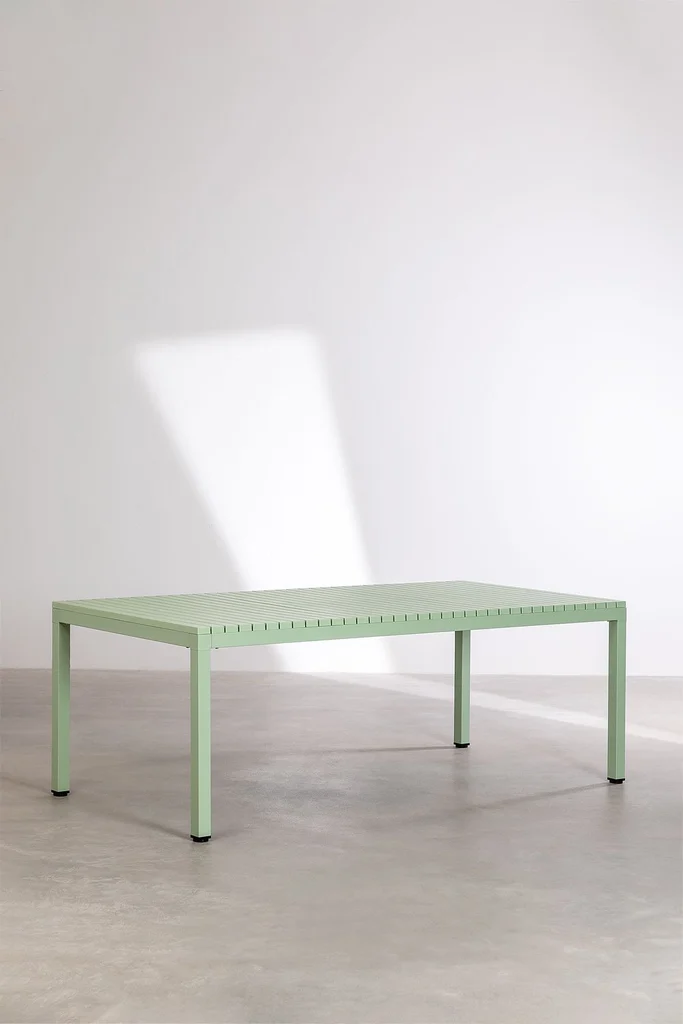 mesa de jardin rectangular en aluminio 210x100 cm marti 2
