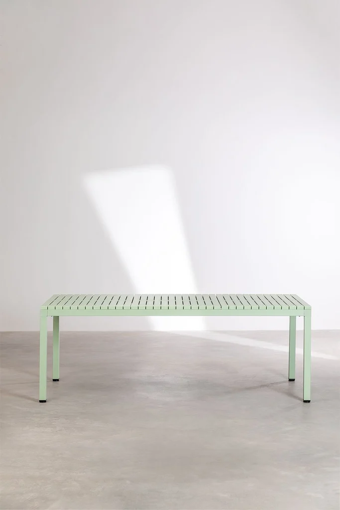 mesa de jardin rectangular en aluminio 210x100 cm marti 3