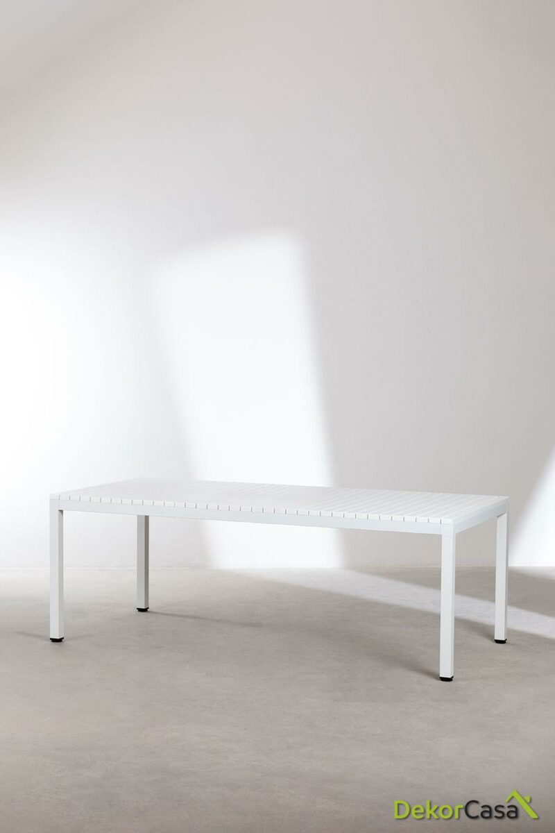 mesa de jardin rectangular en aluminio 210x100 cm marti