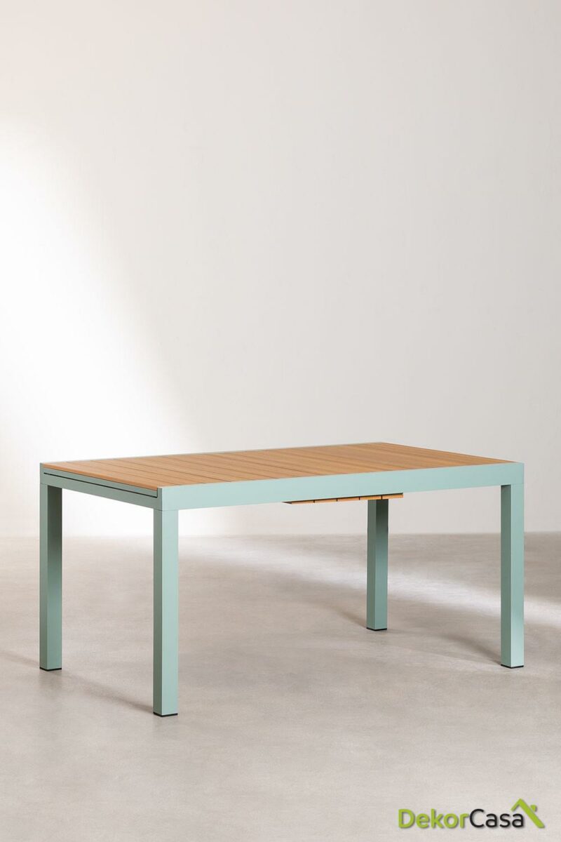 mesa extensible de jardin en aluminio 150 197x90 cm saura 3
