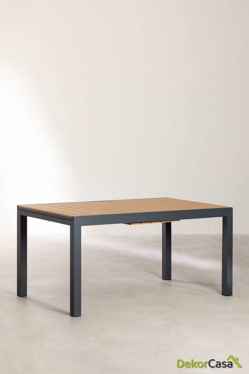 mesa extensible de jardin en aluminio 150 197x90 cm saura 4