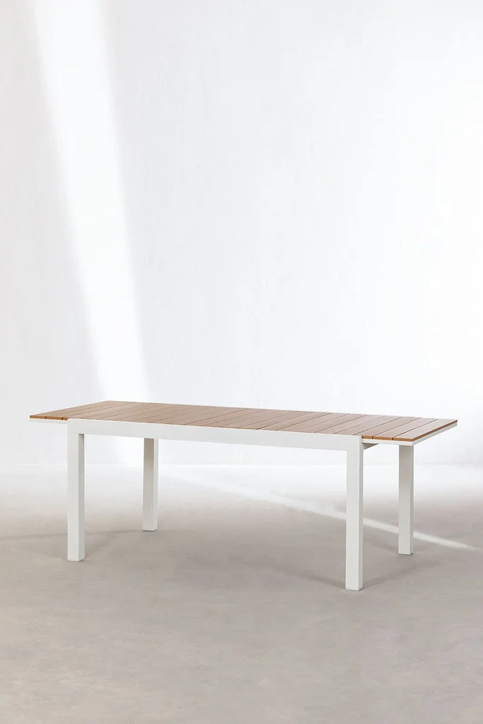 mesa extensible de jardin en aluminio 150 197x90 cm saura