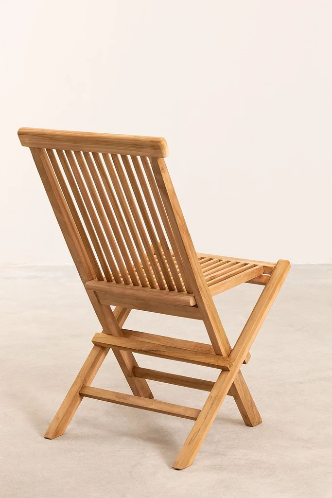 pack 2 sillas de jardin plegables en madera de teca pira 6