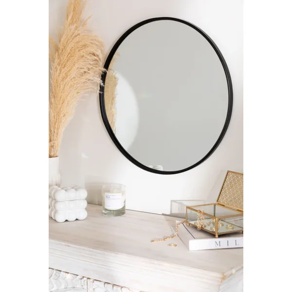 espejo de pared redondo en metal o50 cm alnie 3