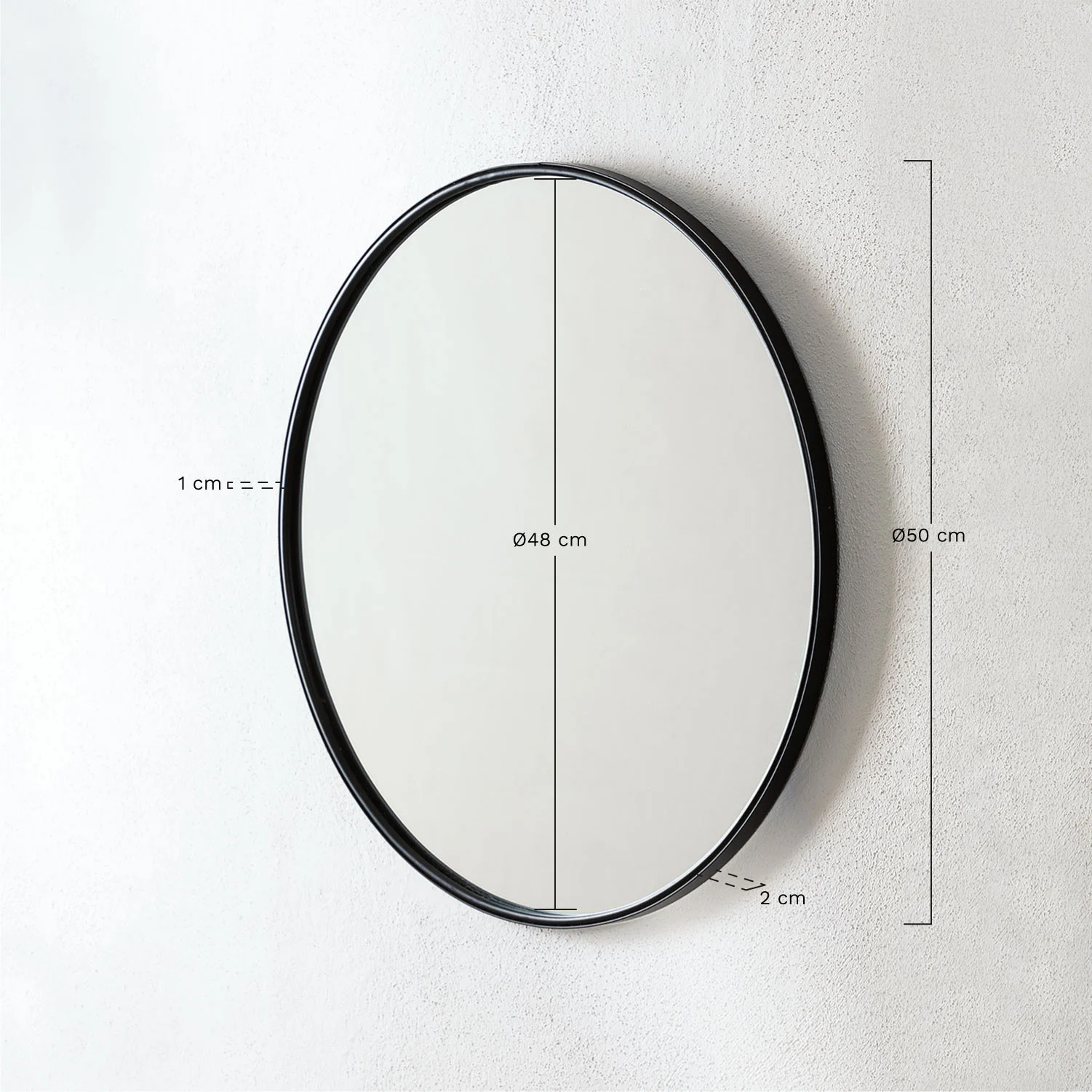 espejo de pared redondo en metal o50 cm alnie 6