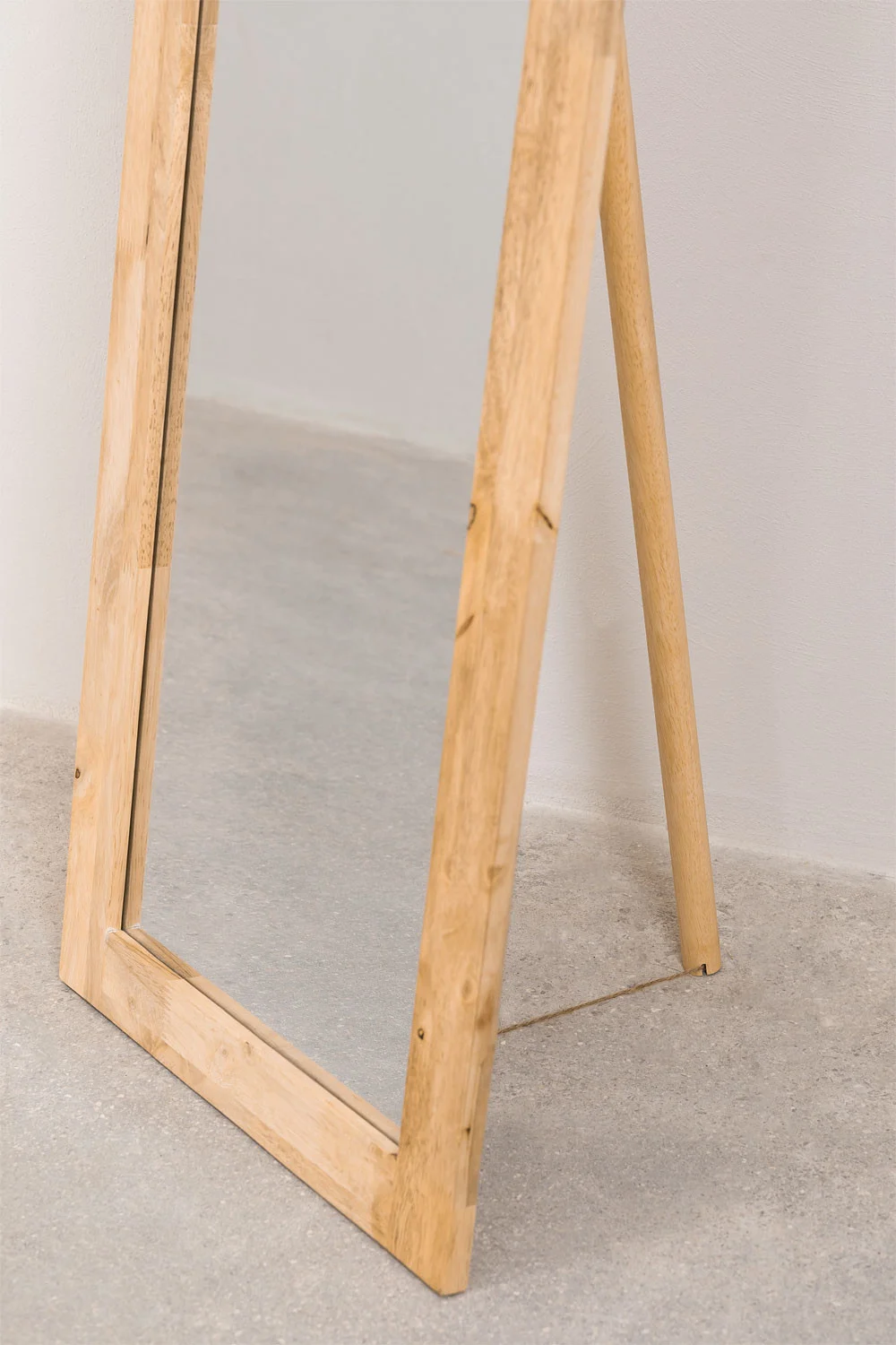 espejo de pie rectangular en madera natural 1565x48 cm arlan 2