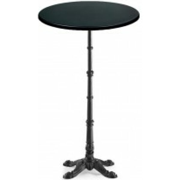mesa eliseo alta fundicion 4 pies negra base de 108 cms y tapa 70 cms color a elegir
