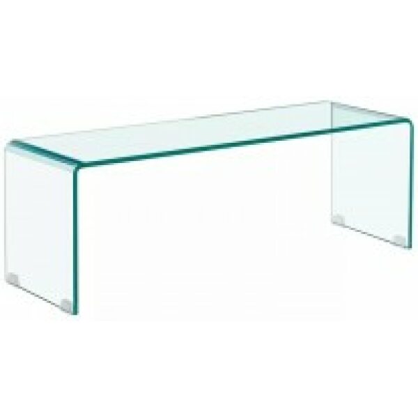 mesa tv delta cristal curvado 100 x 33 cms