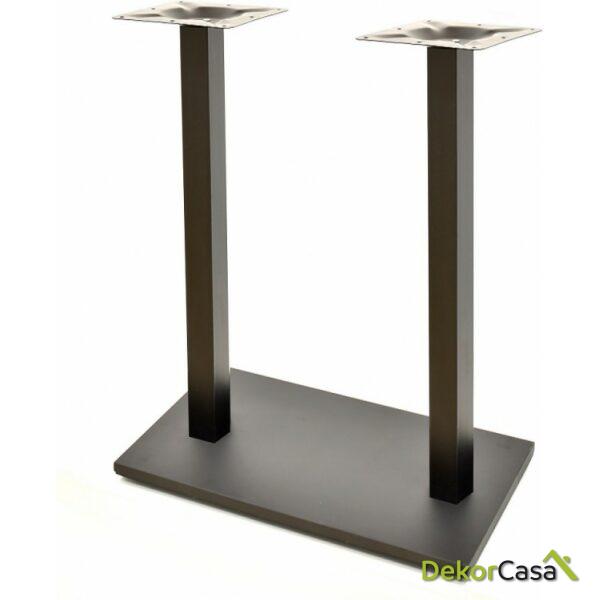 Base de mesa beverly alta rectangular tubo cuadrado negra base de 70 x 40 cms altura 115 cms