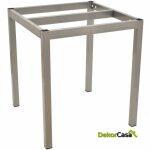 Base de mesa lirio metal gris plata 65 x 65 cms altura 72 cms para tableros de 70 x 70 cms