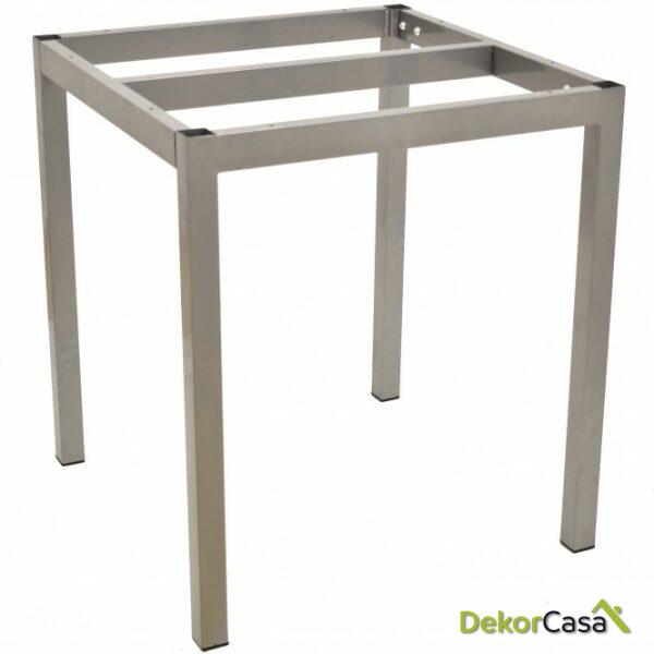 Base de mesa lirio metal gris plata 65 x 65 cms altura 72 cms para tableros de 70 x 70 cms
