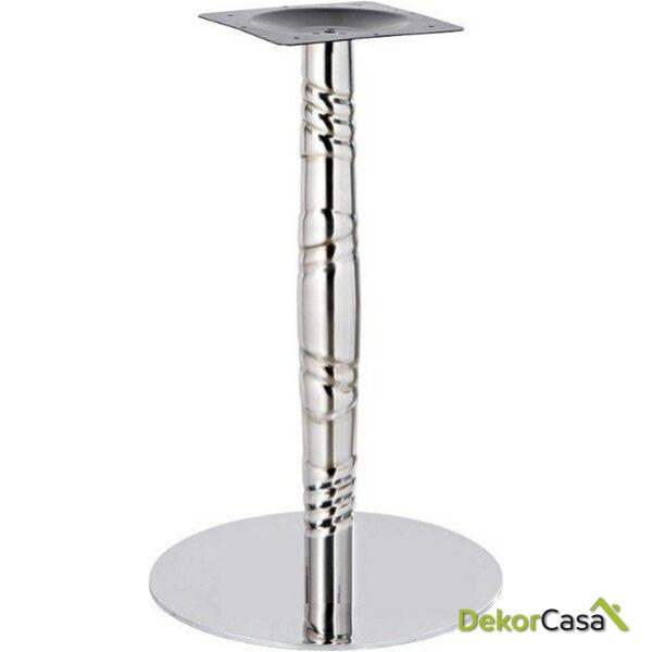 Base de mesa luxor acero inoxidable acabado espejo base 45 cms diametro altura 72 cms