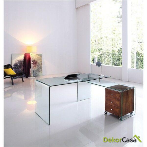 Conjunto france new mesa mesa ala cristal transparente