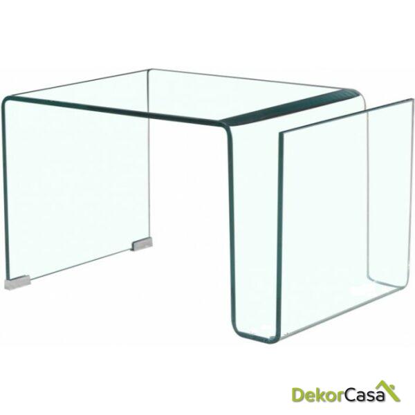 Mesa atlantis su baja cristal curvado transparente 42 x 38 cms