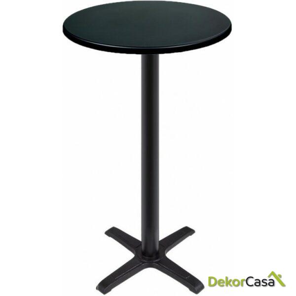 Mesa caribe alta negra base de 110 cms y tapa de 60 cms color a elegir