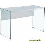 Mesa chieri cristal lacada blanca 120 x 56 cms