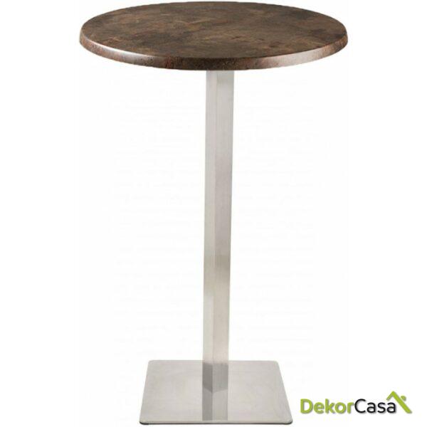 Mesa copacabana alta acero inoxidable base de 110 cms y tapa 70 cms color a elegir