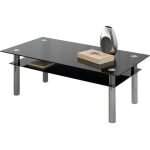 Mesa de centro bamboo cristal negro