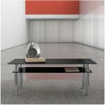 Mesa De Centro Bamboo - Rectangular Cristal Negro