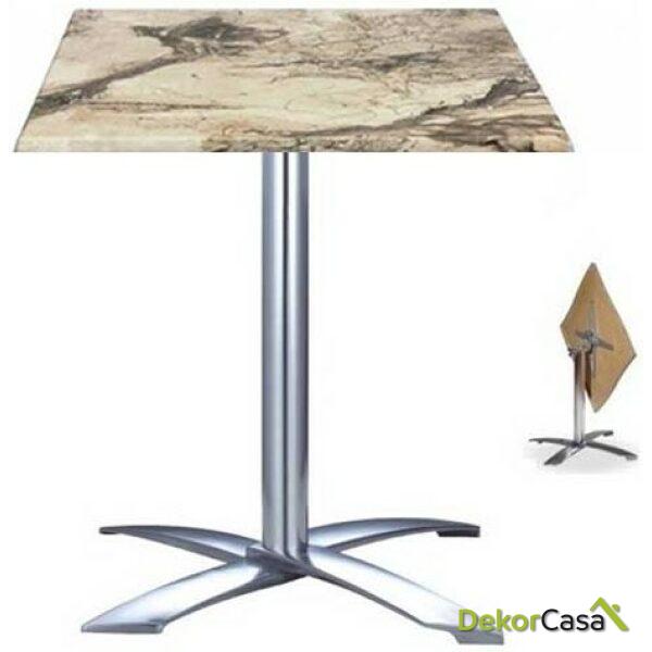 Mesa gather aluminio abatible base de 73 cms y tapa 60x60 cms color a elegir