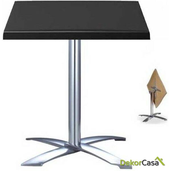Mesa gather aluminio abatible base de 73 cms y tapa 70x70 cms color a elegir