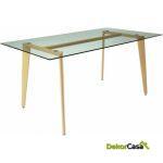 Mesa pompeya metal cristal templado 160 x 90 cms