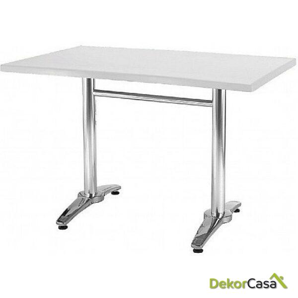 Mesa roma aluminio base rectangular tapa 120 x 80 cms color a elegir
