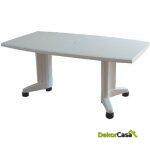 Mesa SIL, blanca, ovalada, ampliable 165/225 x 95 cms.