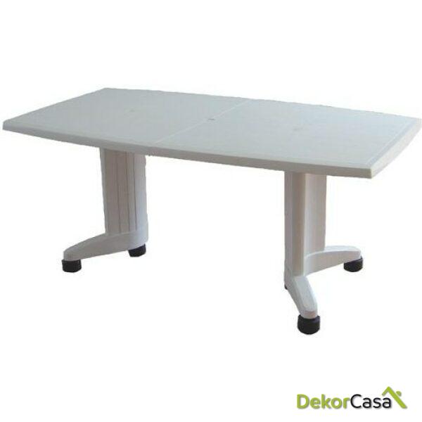 Mesa SIL, blanca, ovalada, ampliable 165/225 x 95 cms.